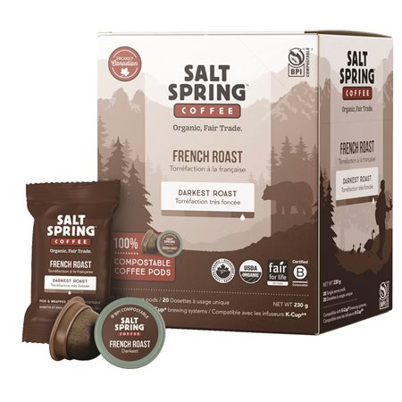 Salt Spring Compostable Pods - Keurig Compatible French Roast