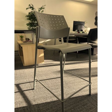 Tabouret Comptoir gris Sonic™ Assise et dossier en poly