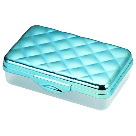 Teal Quilted Plastic Storage Box