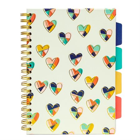 Pukka Pad Hardcover 5 Subjects Notebook - Hearts