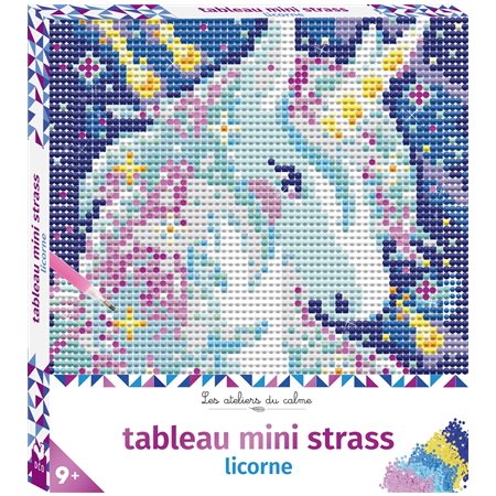 Tableau mini strass : licorne, Les ateliers du calme