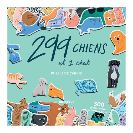 299 chiens et 1 chat : puzzle de canins