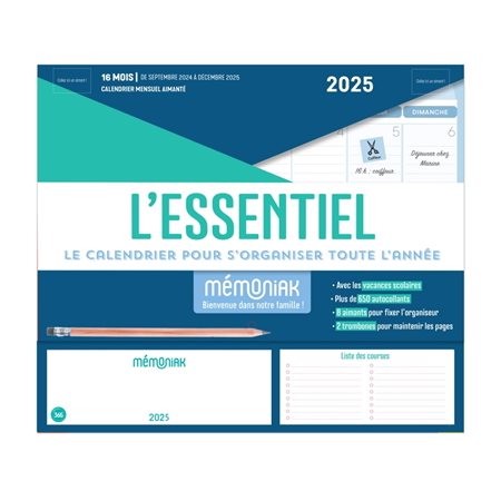 L'essentiel 2025 : le calendrier pour s'organiser toute l'année : 16 mois, de septembre 2024 à décembre 2025