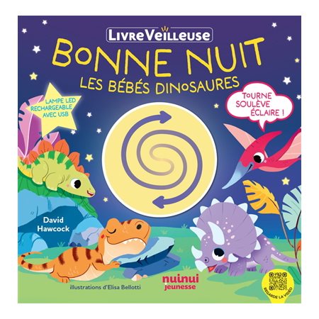 Bonne nuit les bébés dinosaures : livre veilleuse, Livre veilleuse