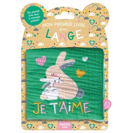 Je t'aime, Mon premier livre tissu en lange